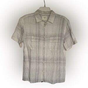 Billy Reid Shortsleeve Men’s Shirt Relaxed Fit New Size S 100% Linen